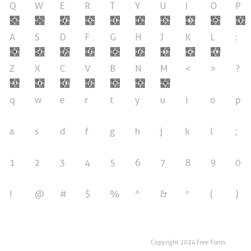 Character Map of Schmuck-Initialen 3 Regular