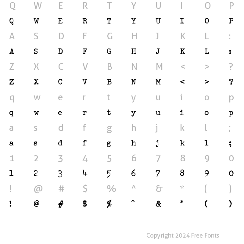 Character Map of SchmutzICG Cleaned Regular