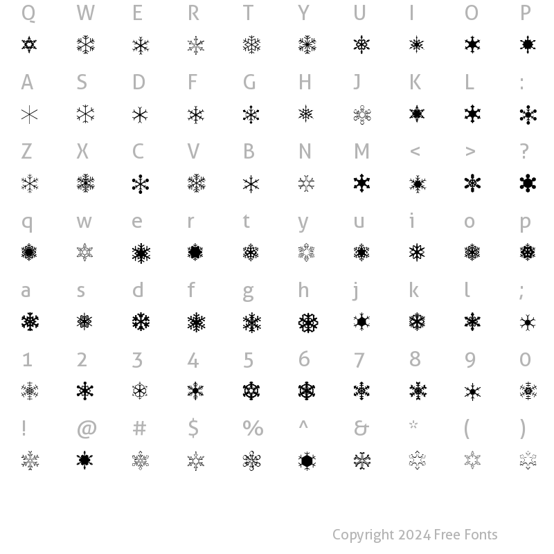 Character Map of SchneeFlaken Regular