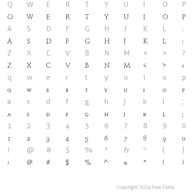 Character Map of SchneidlerMedSCTLig Regular