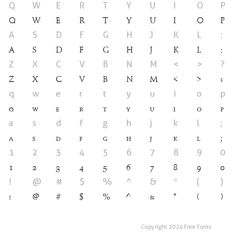 Character Map of SchneidlerMedSCTReg Regular