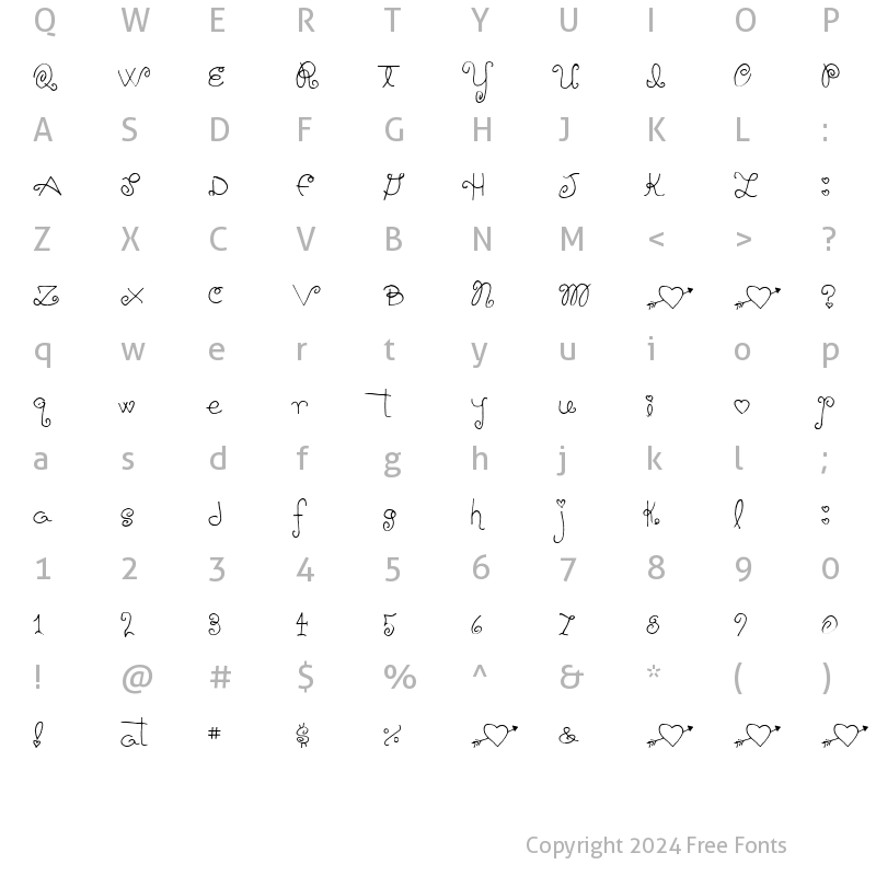 Character Map of Schnookums Regular