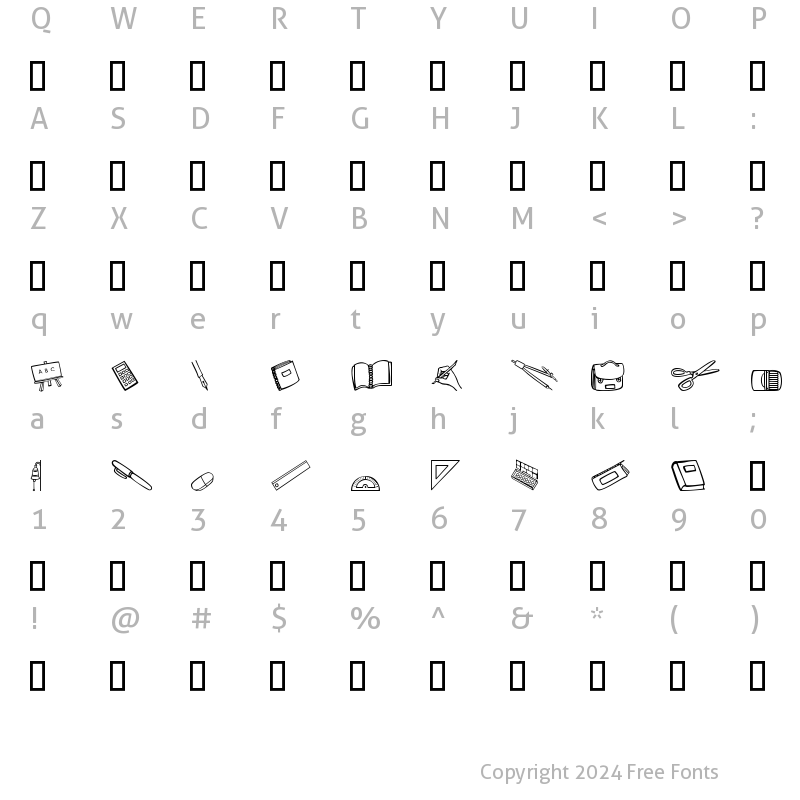 Character Map of Schooldays Regular