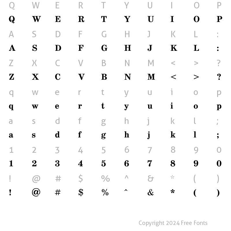 Character Map of SchoolDL Bold