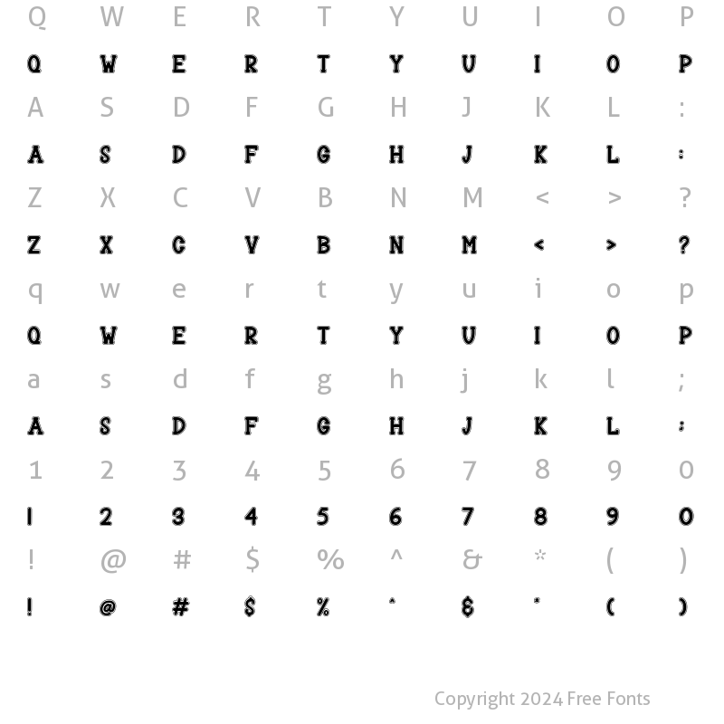 Character Map of Schoolkid Regular