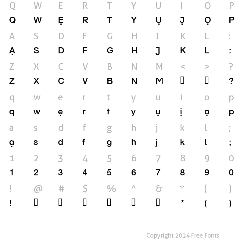 Character Map of SchulVokalDots Regular