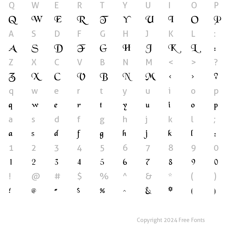 Character Map of Schwarzwald Regular