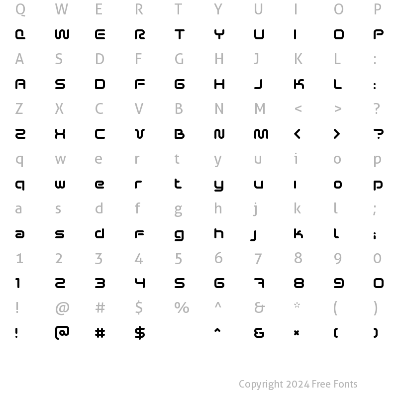 Character Map of Sci Fied 2002 Regular