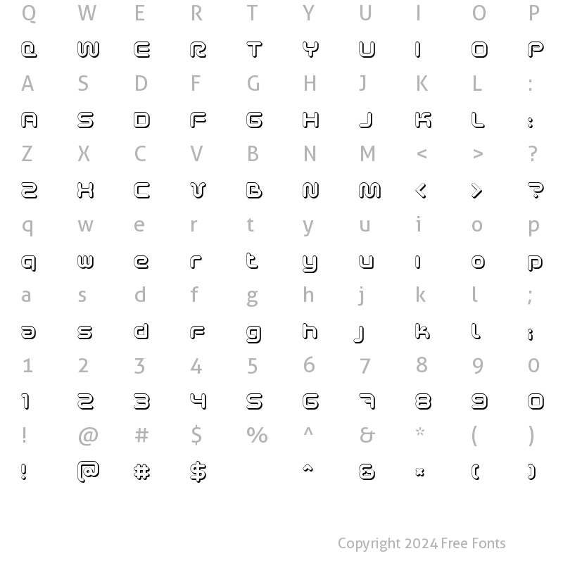 Character Map of Sci Fied 2002 Ultra Regular