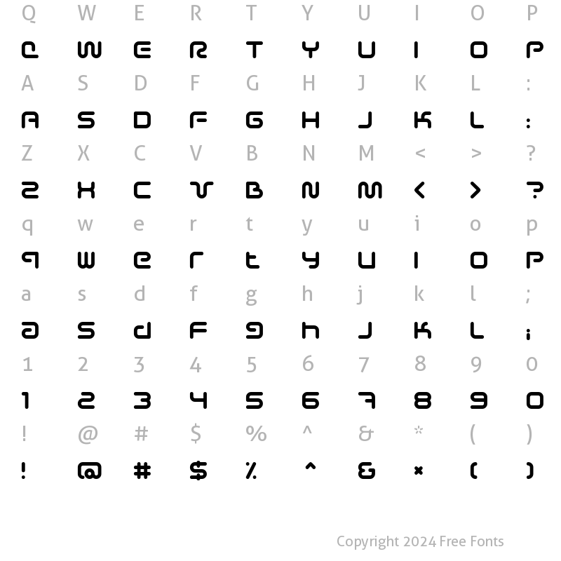 Character Map of Sci Fied Regular