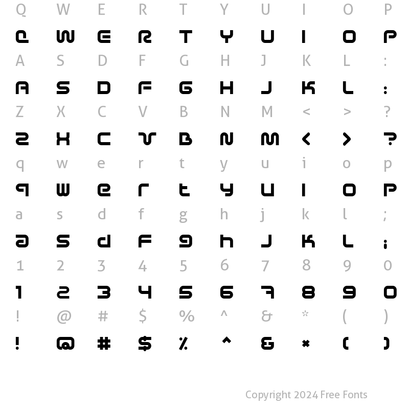 Character Map of Sci Fied X Bold