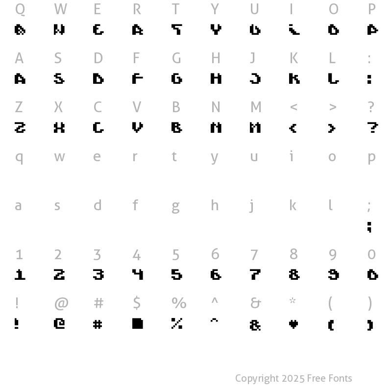 Character Map of Scienide Regular