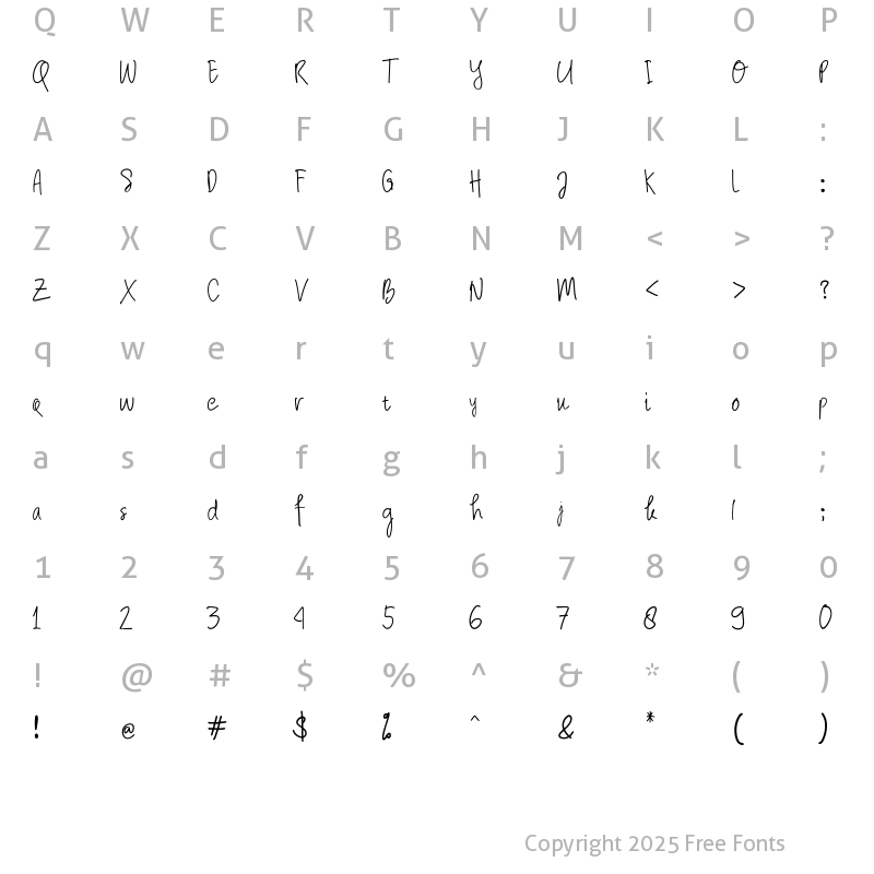 Character Map of Scientia Venit Regular