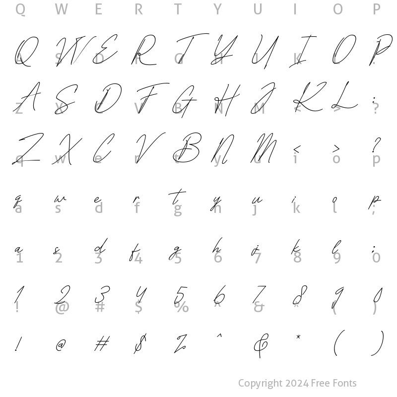 Character Map of Scientific Graphics Sign Italic