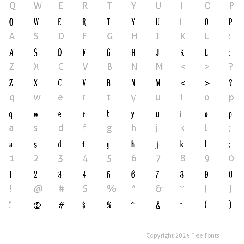 Character Map of Scoglietto Regular