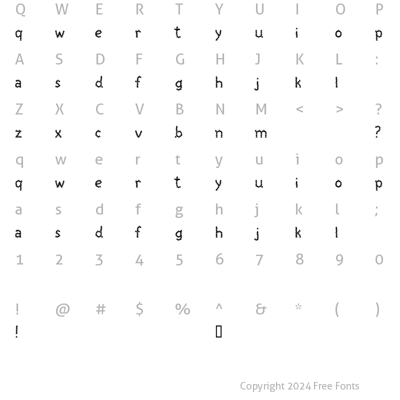 Character Map of Scooter Boy Free Regular