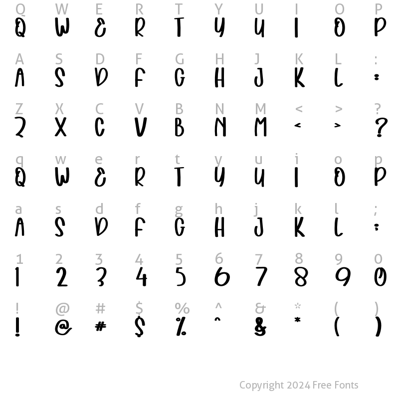 Character Map of Scoots Domino Regular