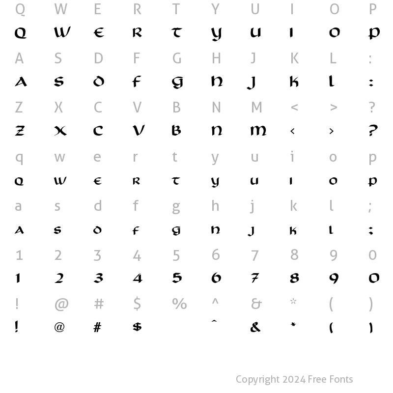 Character Map of ScotfordUncial Regular