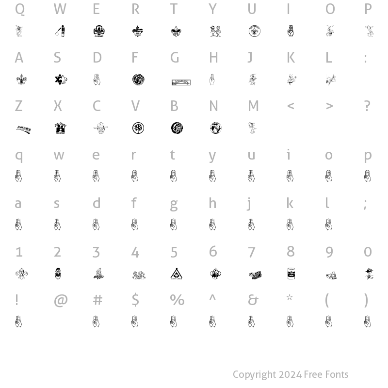 Character Map of SCOUT015 Regular