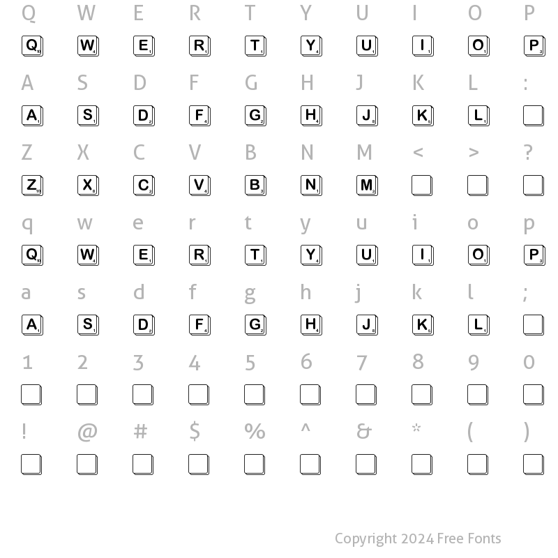 Character Map of Scramble Regular