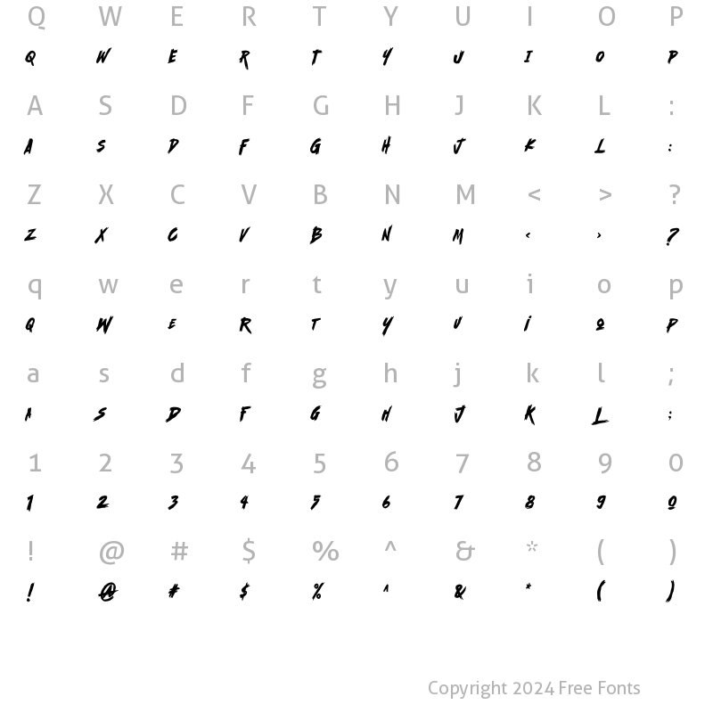 Character Map of Scramble Storm Regular