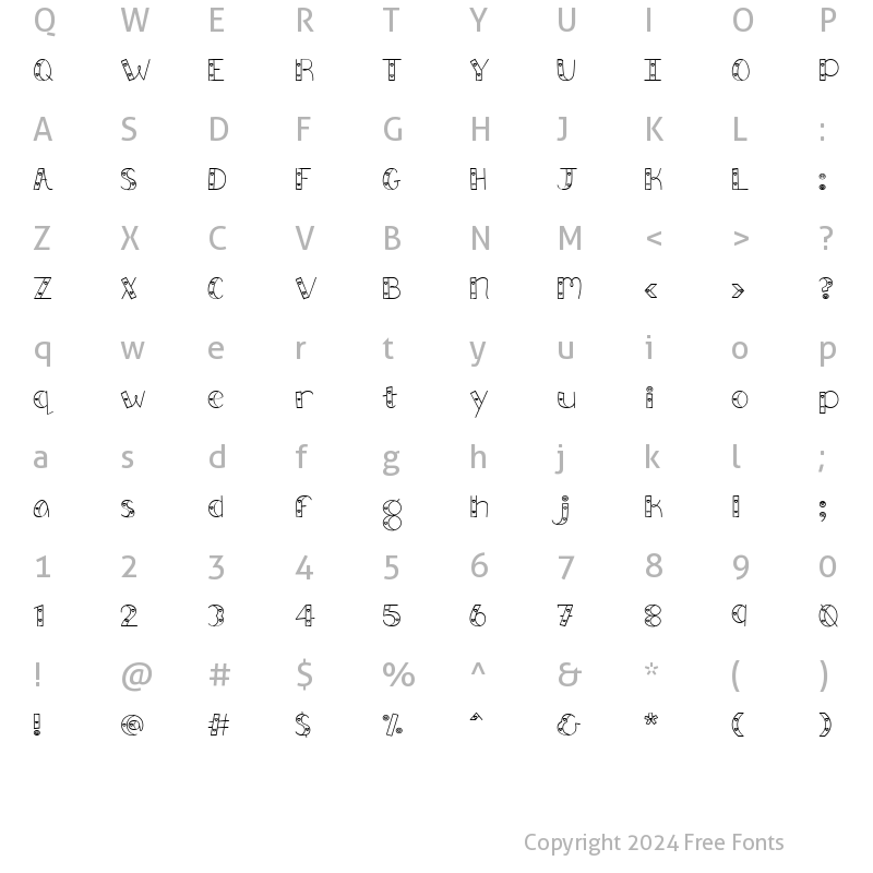 Character Map of Scrap Amor Regular