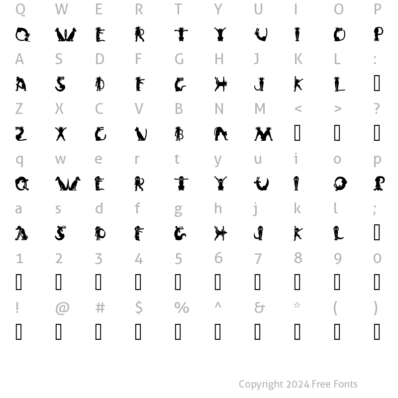 Character Map of Scrap Cat n Dog Regular