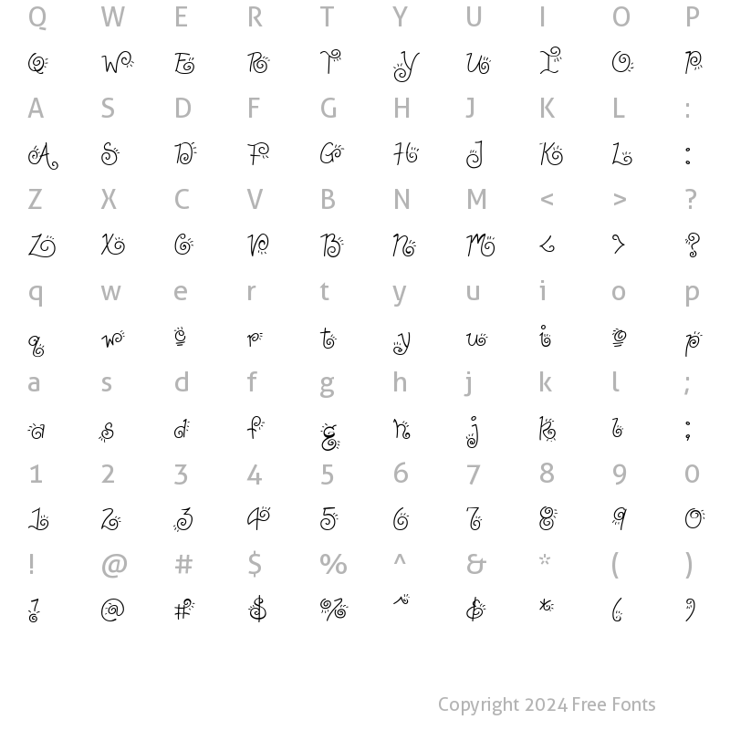 Character Map of Scrap Celebrate Regular