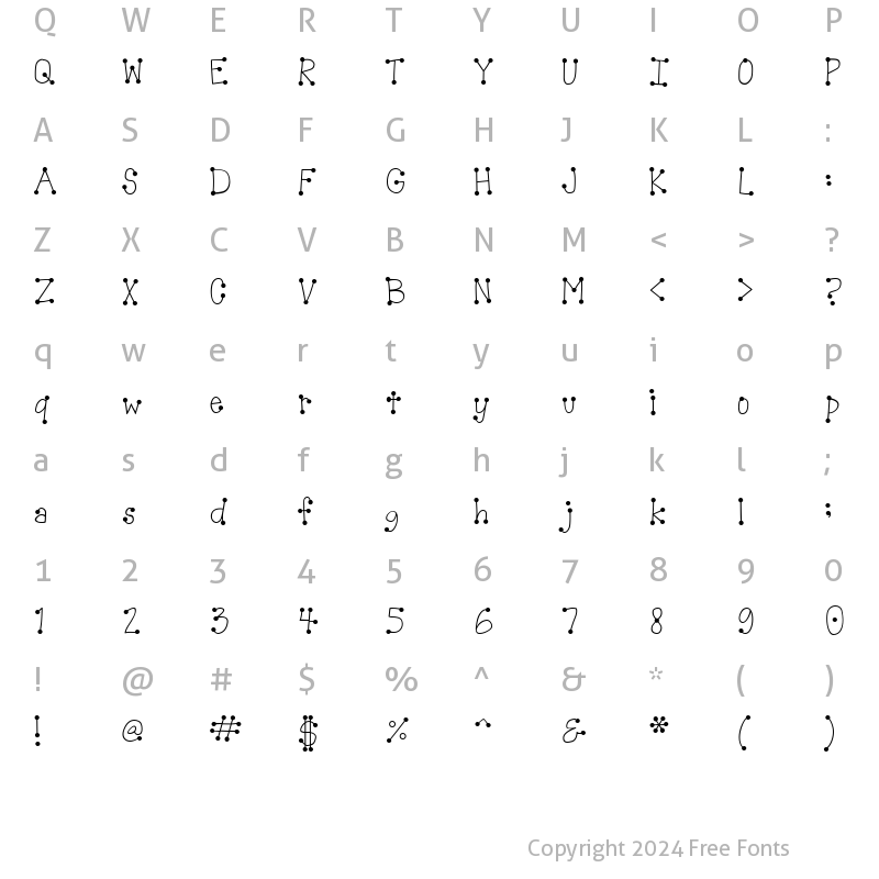 Character Map of Scrap Circles Regular