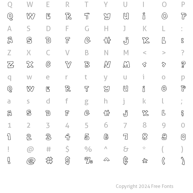 Character Map of Scrap Color Me 2 Regular