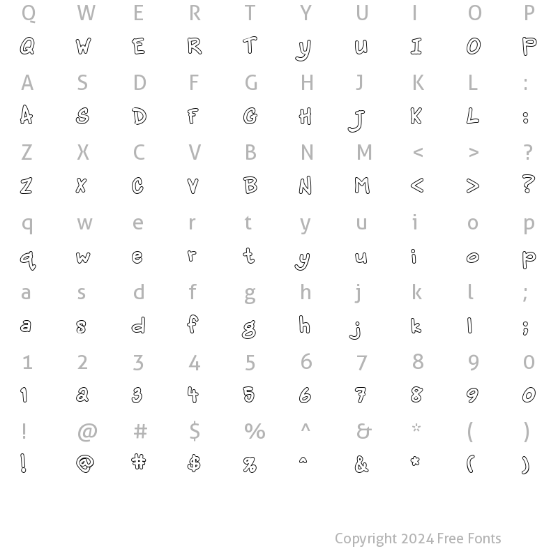 Character Map of Scrap Color Me 3 Regular