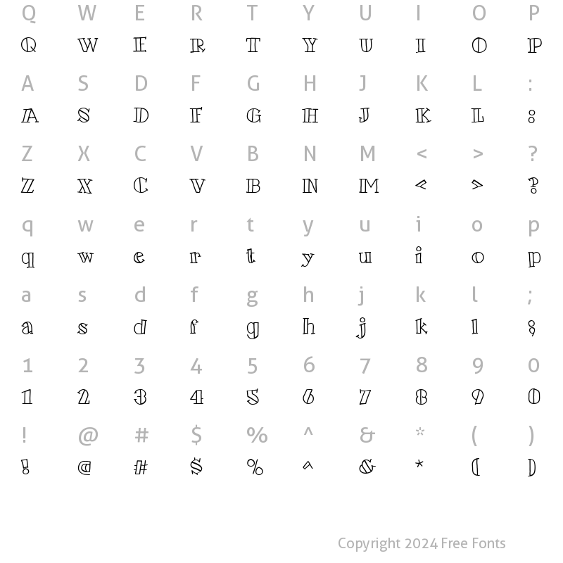 Character Map of Scrap Color Me 4 Regular