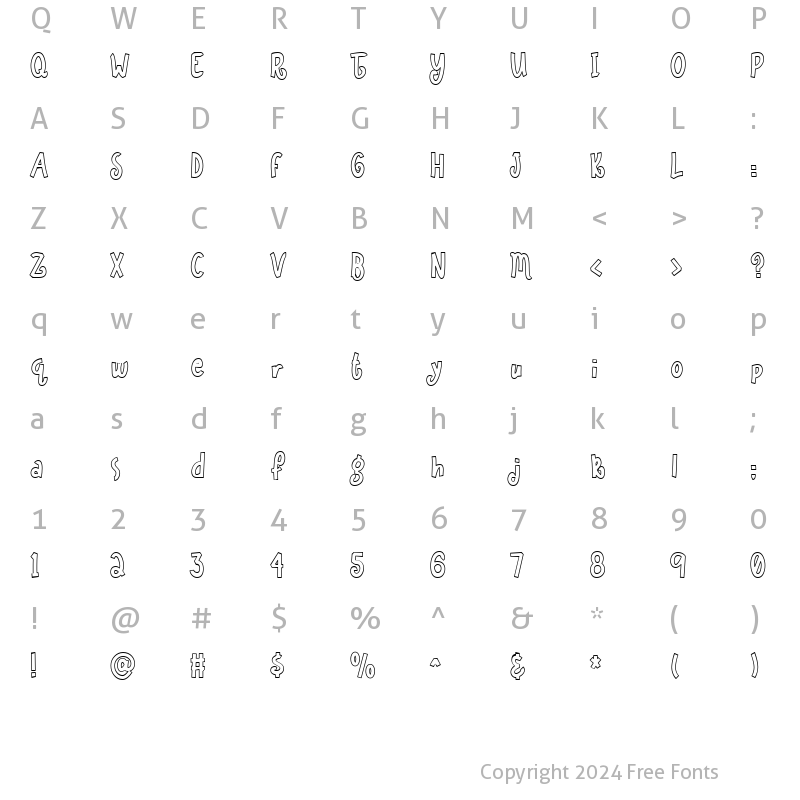 Character Map of Scrap Color Me 5 Regular