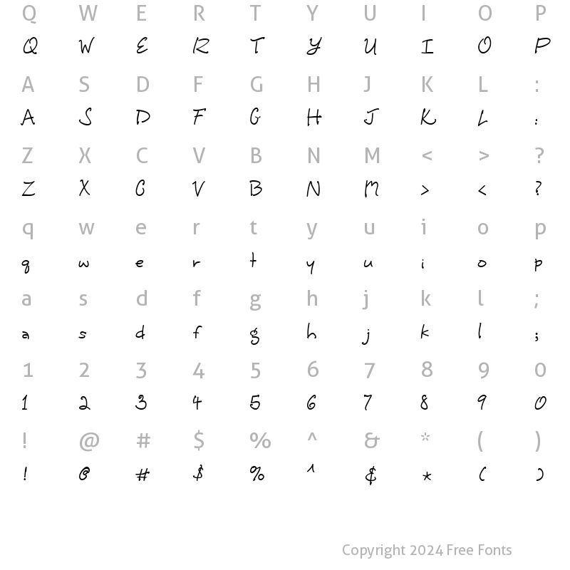 Character Map of Scrap Happy Regular