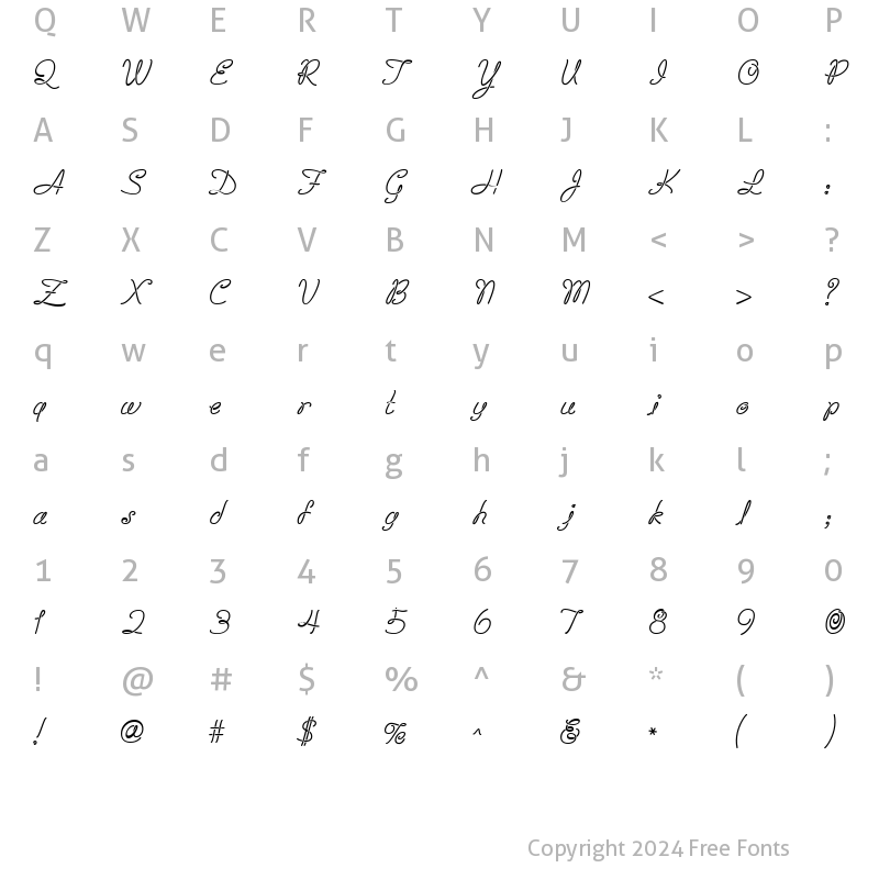 Character Map of Scrap Loop Regular