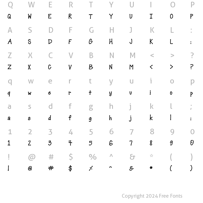 Character Map of Scrap Marker Regular