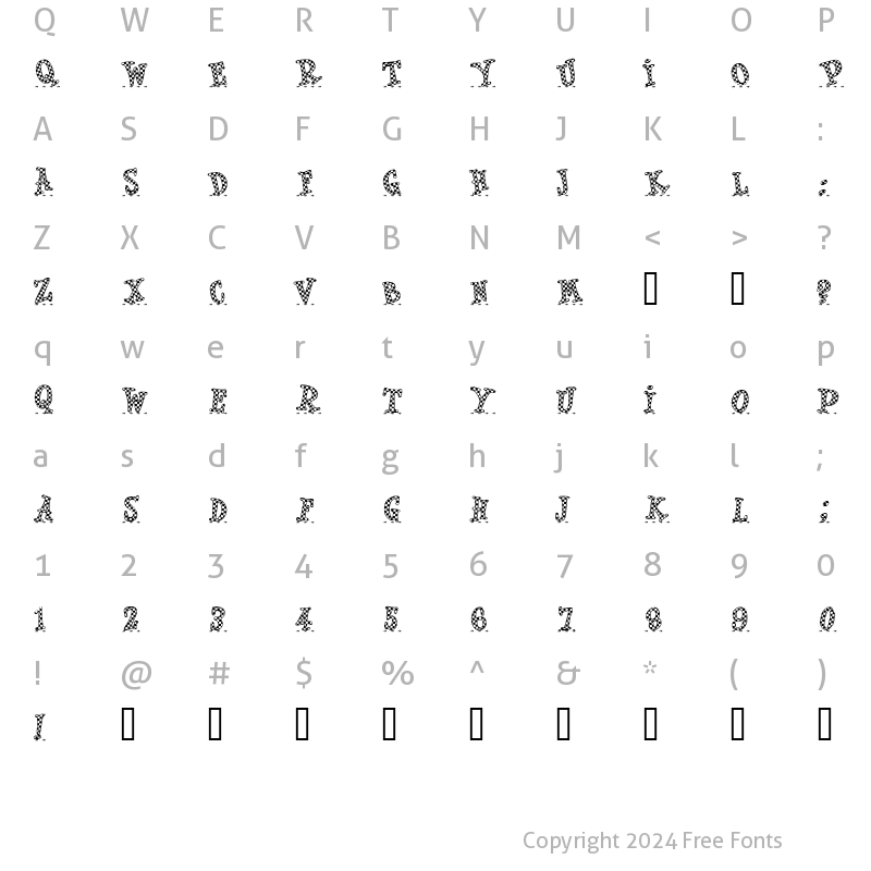 Character Map of Scrap Picnic Regular