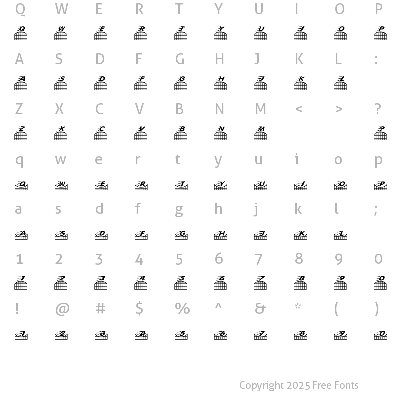 Character Map of Scrap Roller Coaster Regular