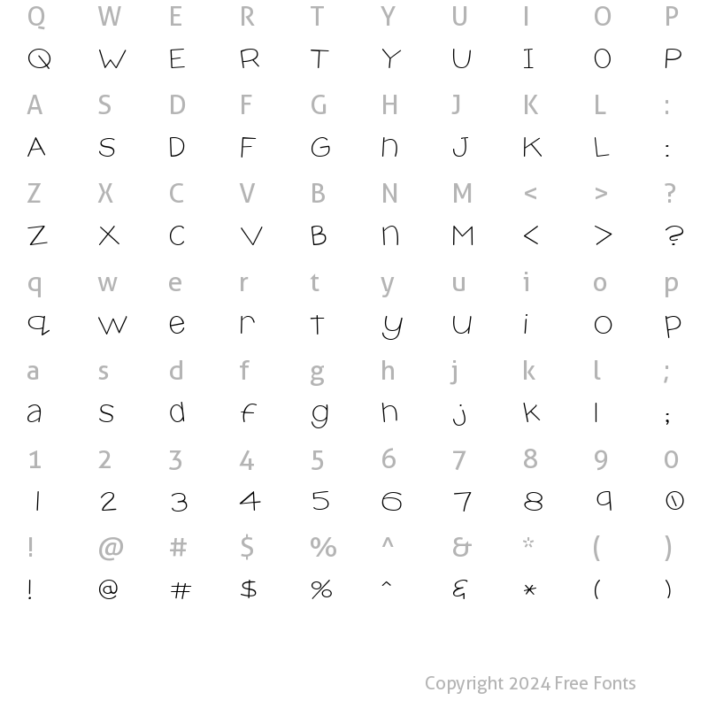 Character Map of Scrap Round Regular