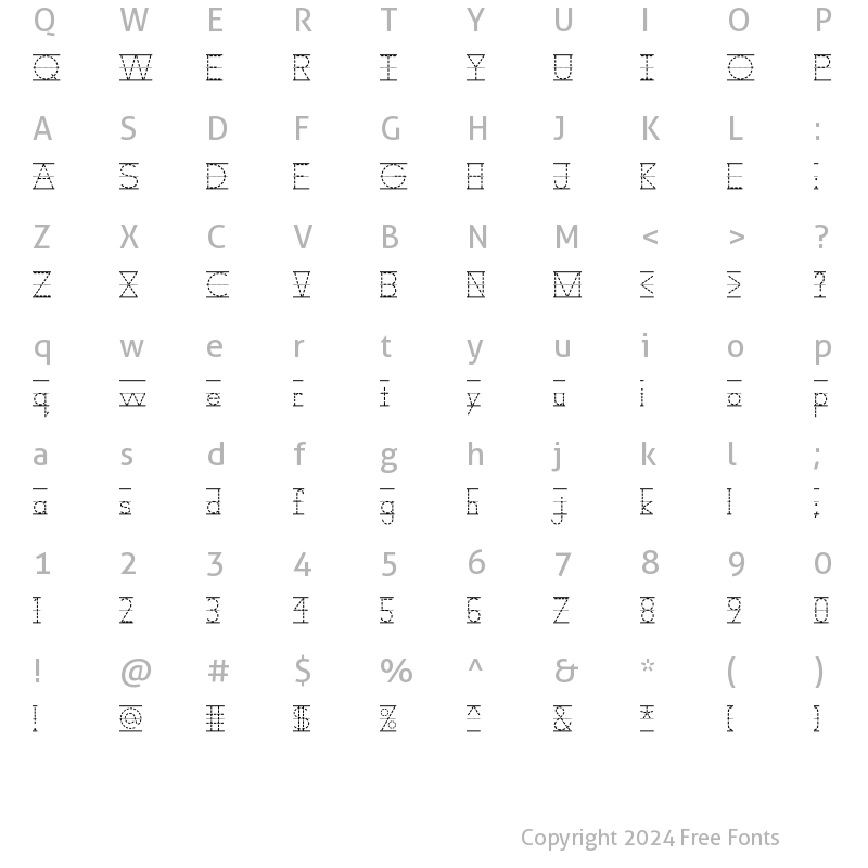 Character Map of Scrap School Regular