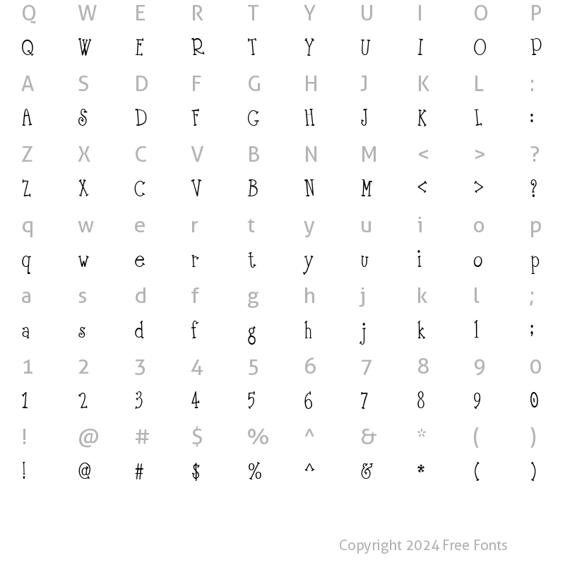 Character Map of Scrap Serif Regular