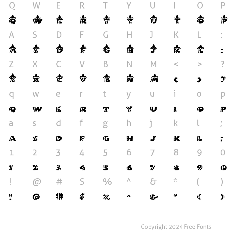 Character Map of Scrap Sombrero Regular