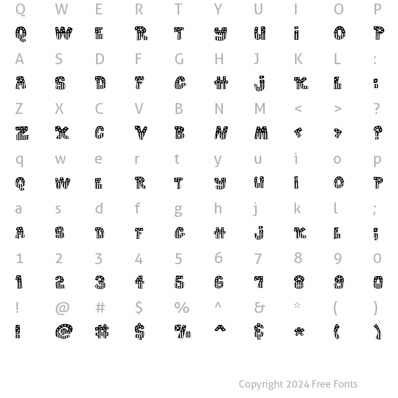 Character Map of Scrap Spangled Regular