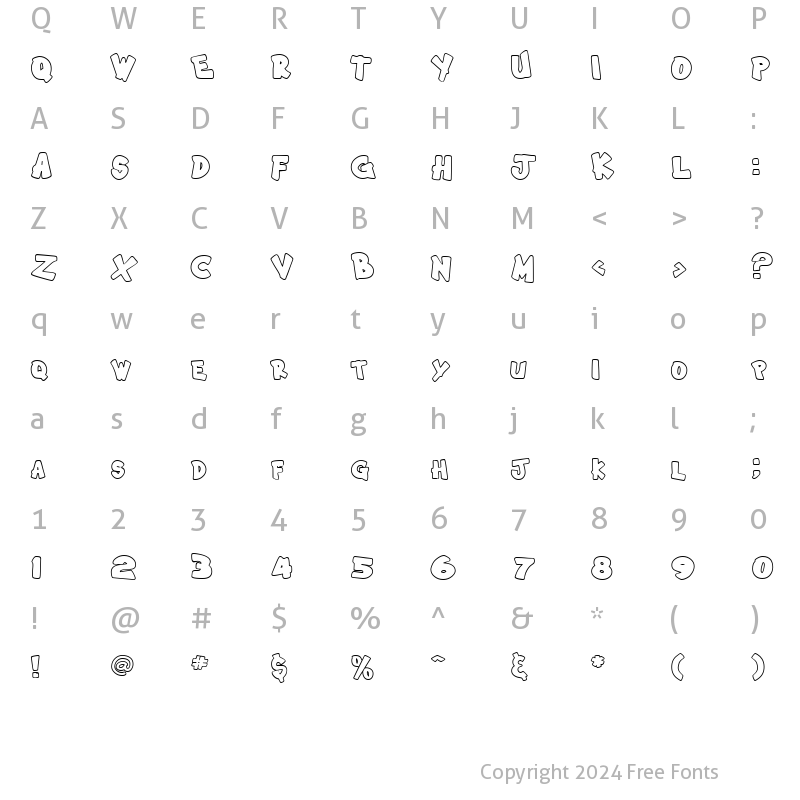 Character Map of Scrap Tubby Regular