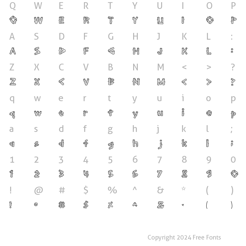 Character Map of Scrap Wood Regular