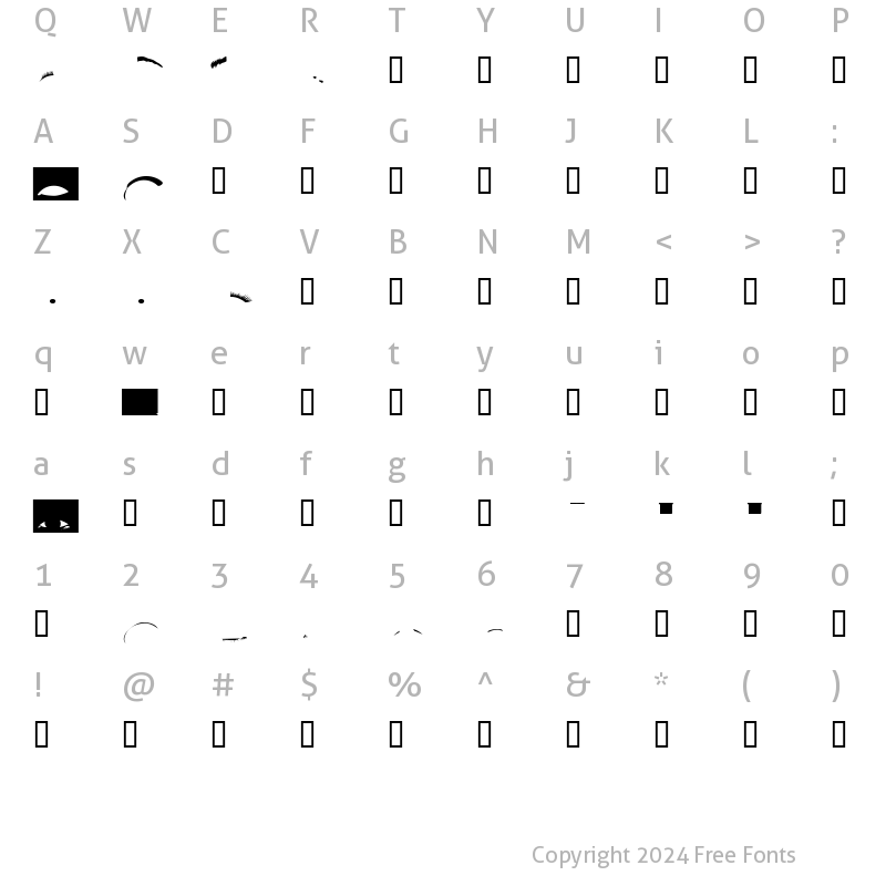 Character Map of Scrapart Regular