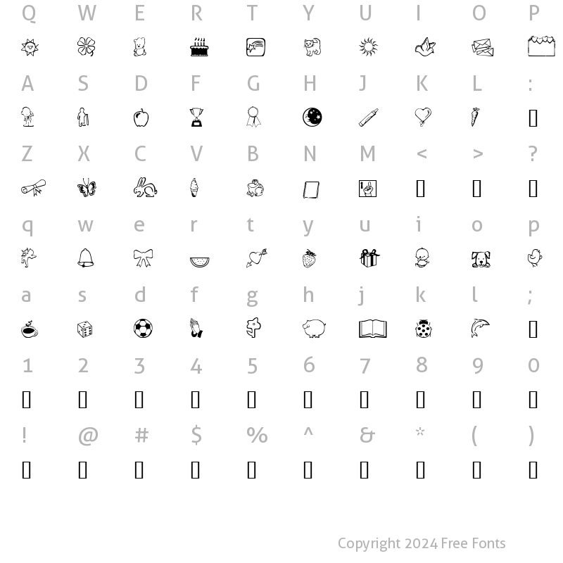 Character Map of ScrapiCons Regular