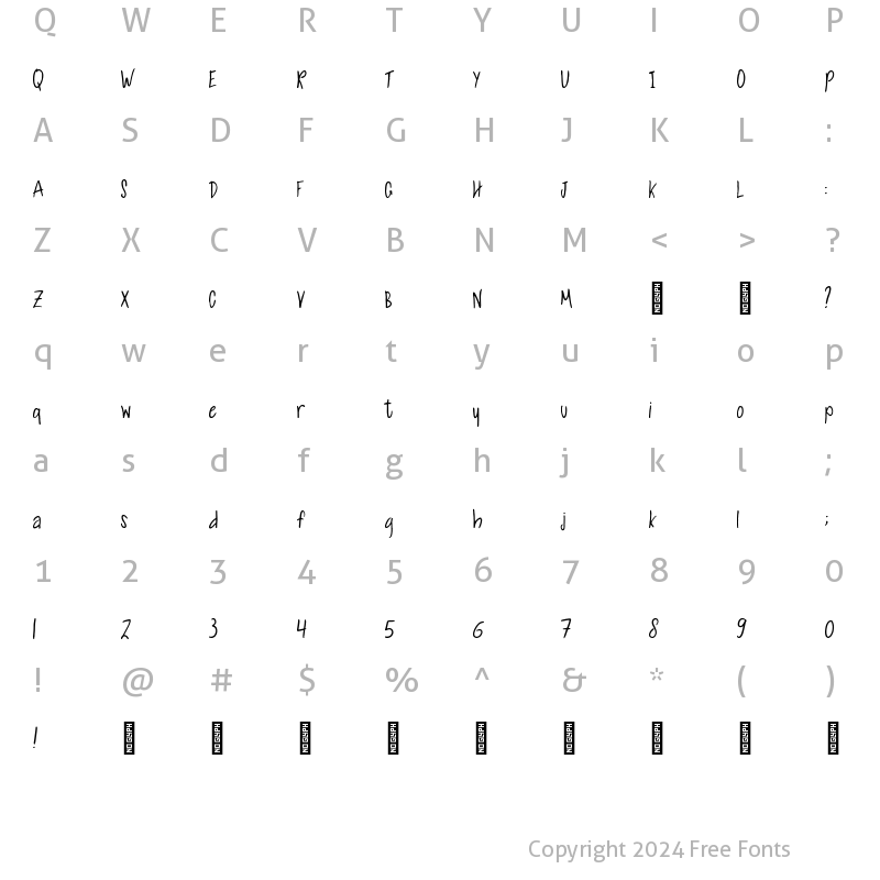 Character Map of Scratch_Meom Regular