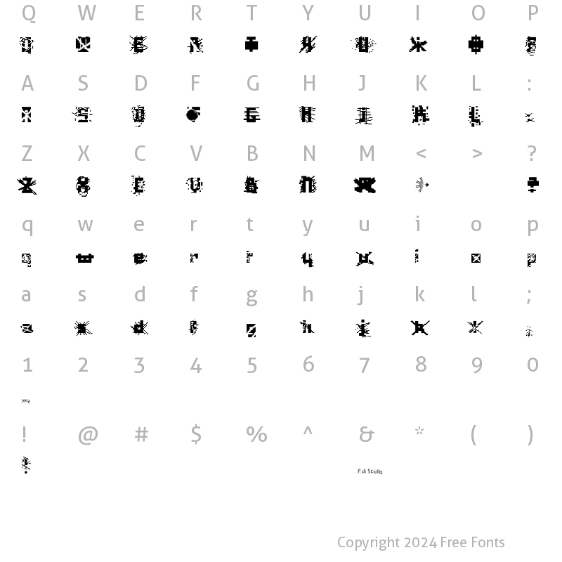 Character Map of ScratchedOut Regular