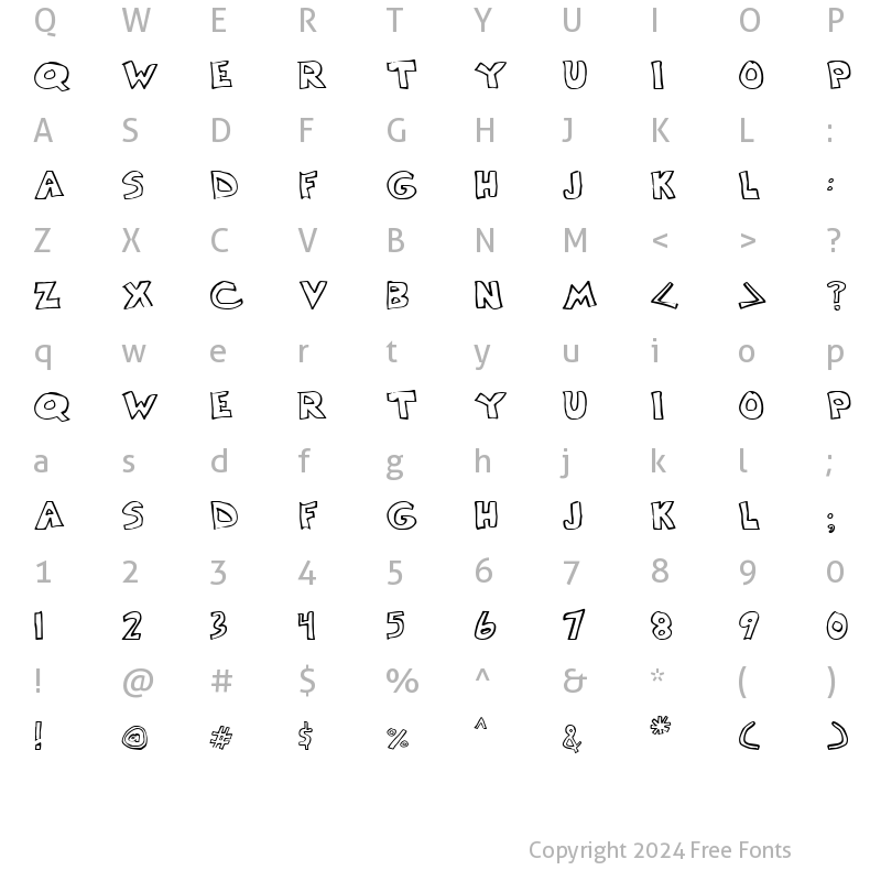 Character Map of Scrawllege Normal